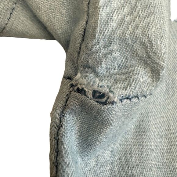 Tiered Button Down Dress Short Sleeve Casual Light Blue - Picture 6 of 8